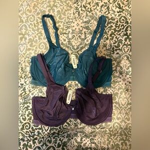 Adore Me Teal & Purple Shimmer Underwire Bras